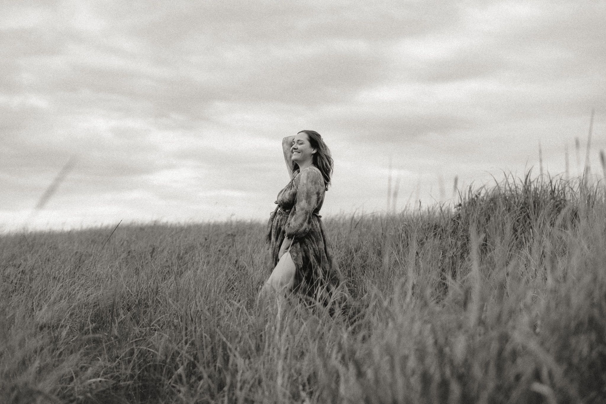 women's portrait, black and white PNW