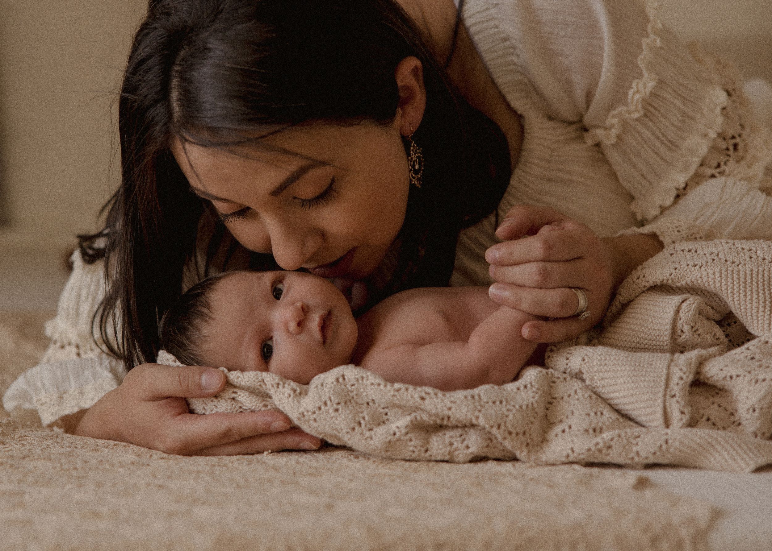 studio newborn session with family