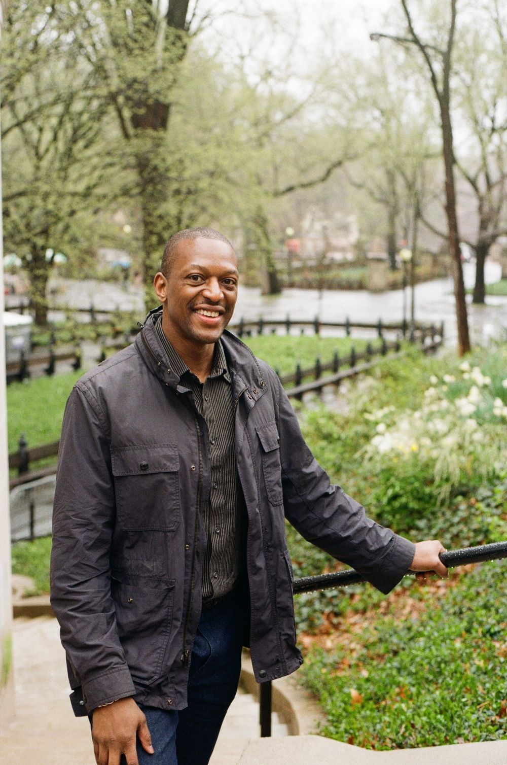 Film portrait photographer in NYC creating soft, cinematic portraits with a documentary-inspired approach