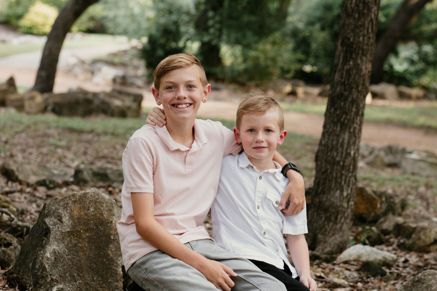 Kids Portraits brothers fall family mini photo session Cedar Park Texas