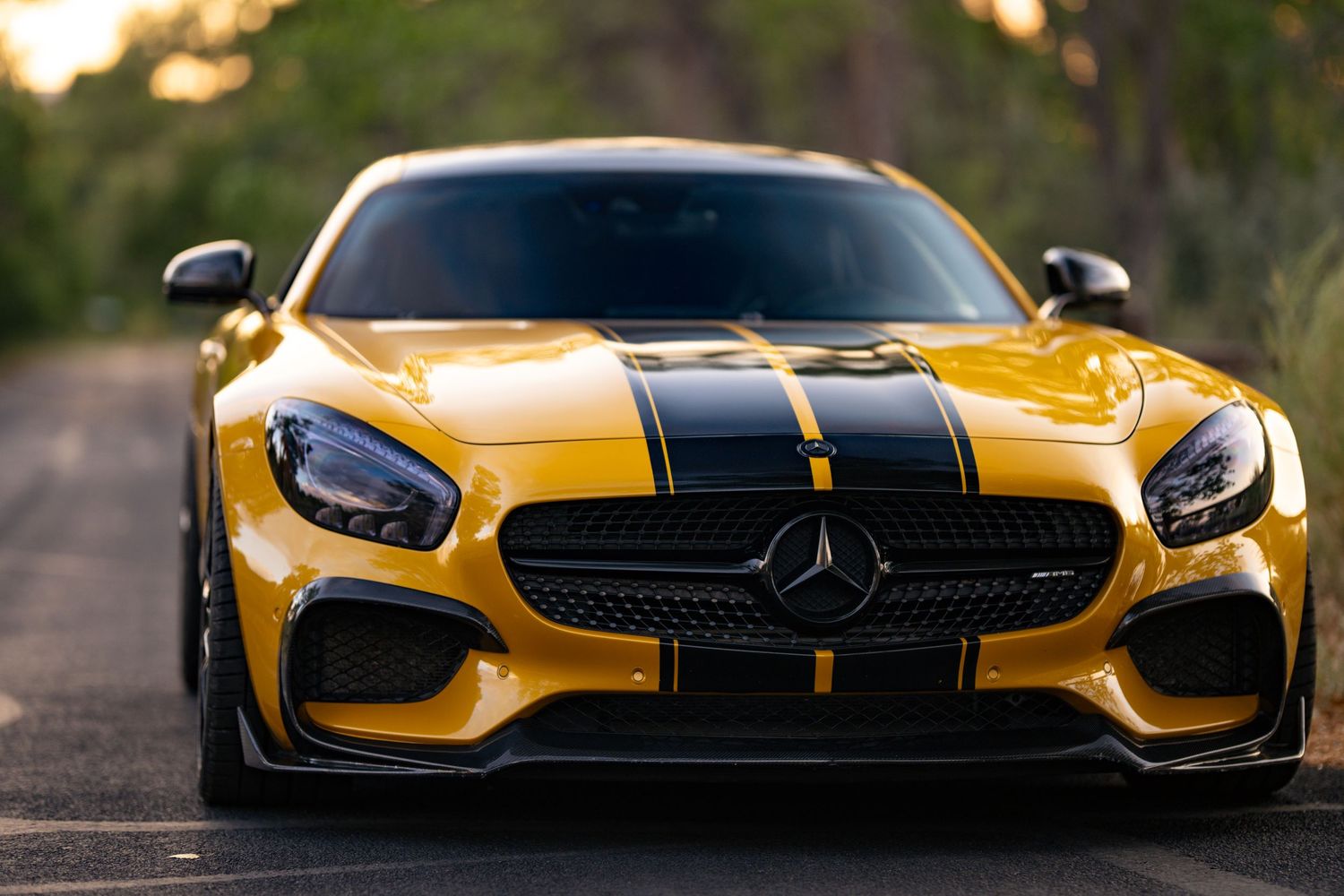 Close up shot a Mercedes AMG