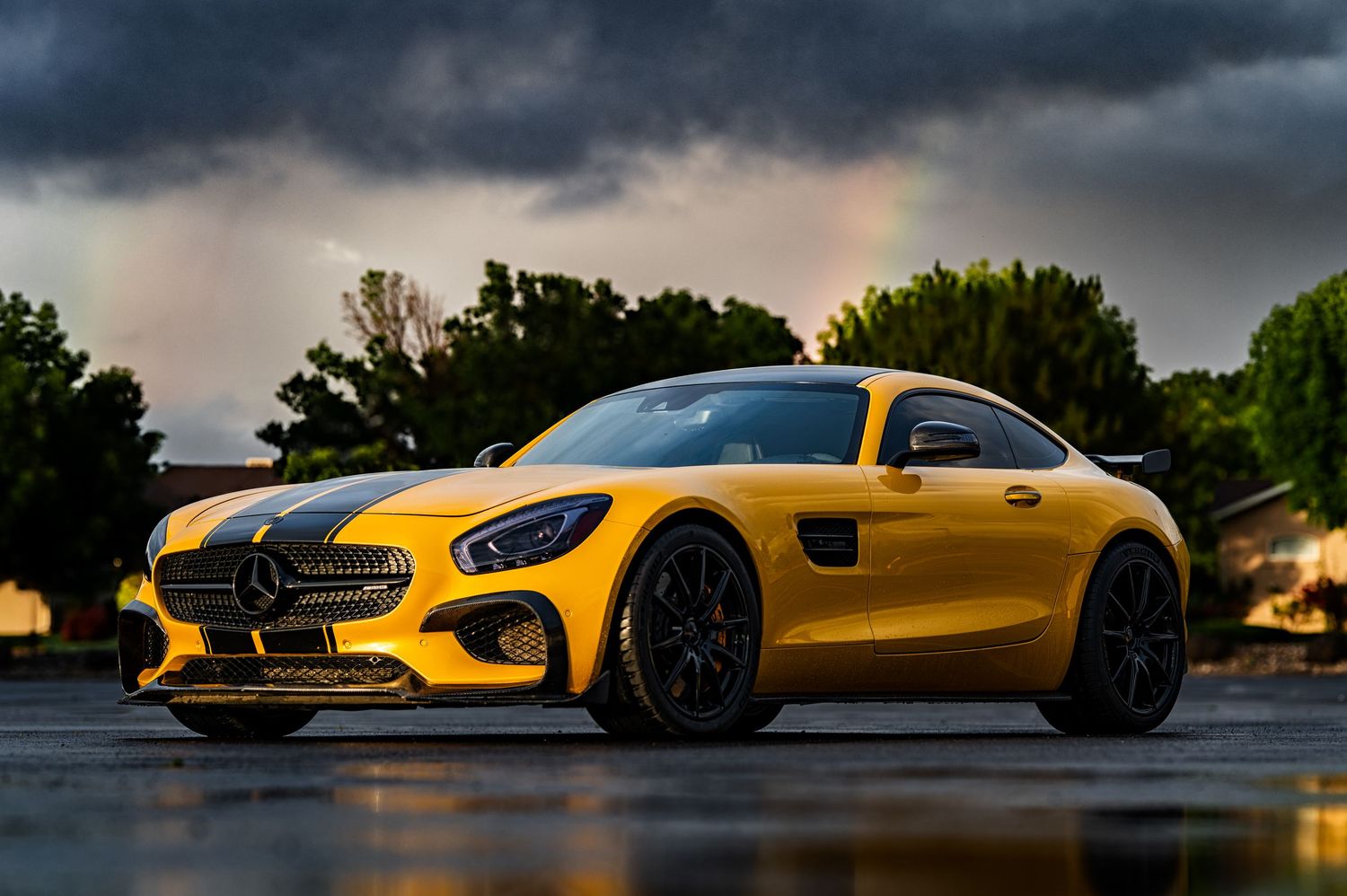 AMG with a rainbow in backdrop