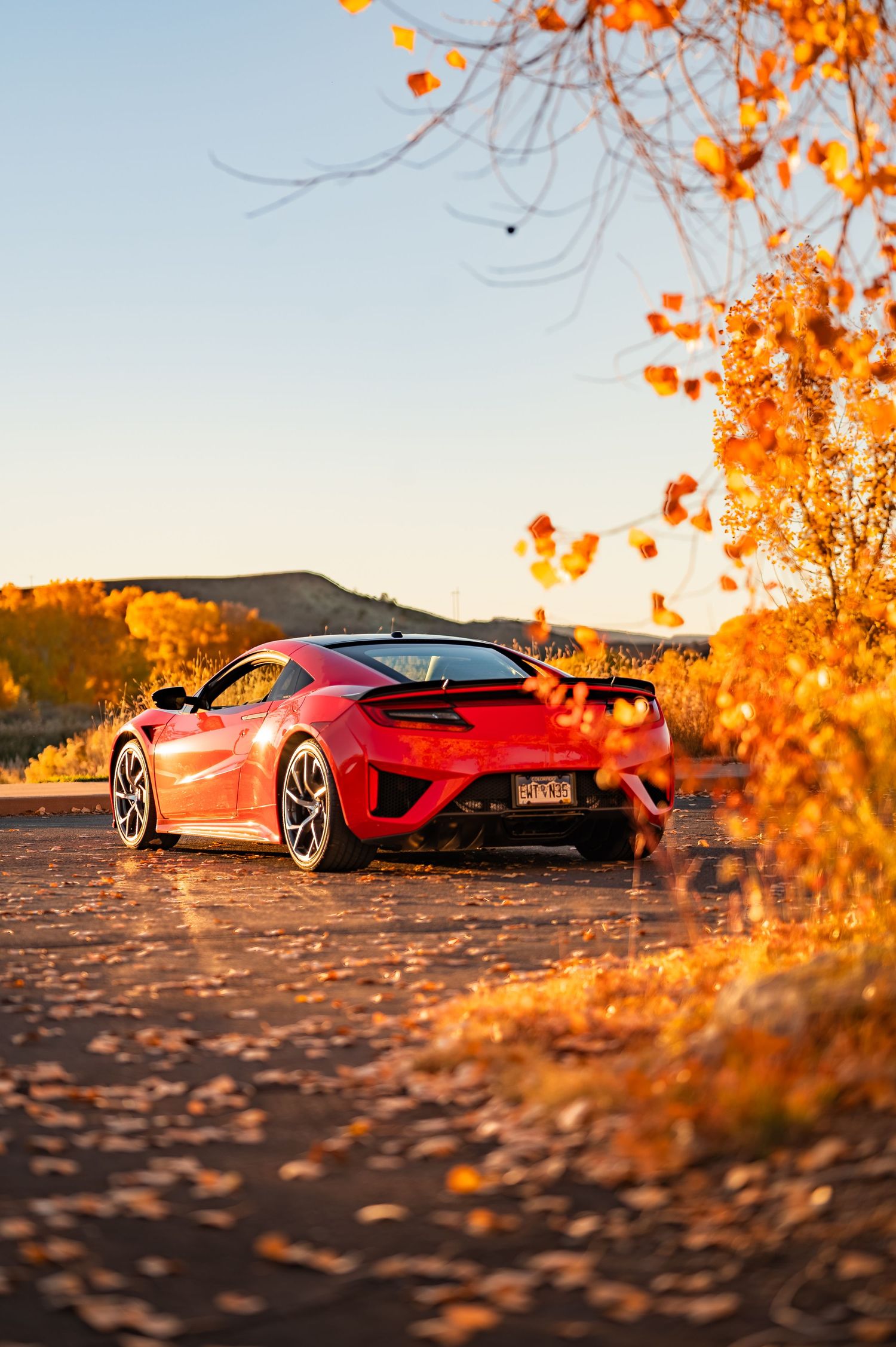 Acura NSX in Western Colorado during the fall