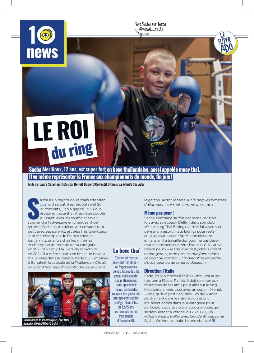 A series of newspaper or magazine layout pages featuring blue headers and sports-related content with French text.
