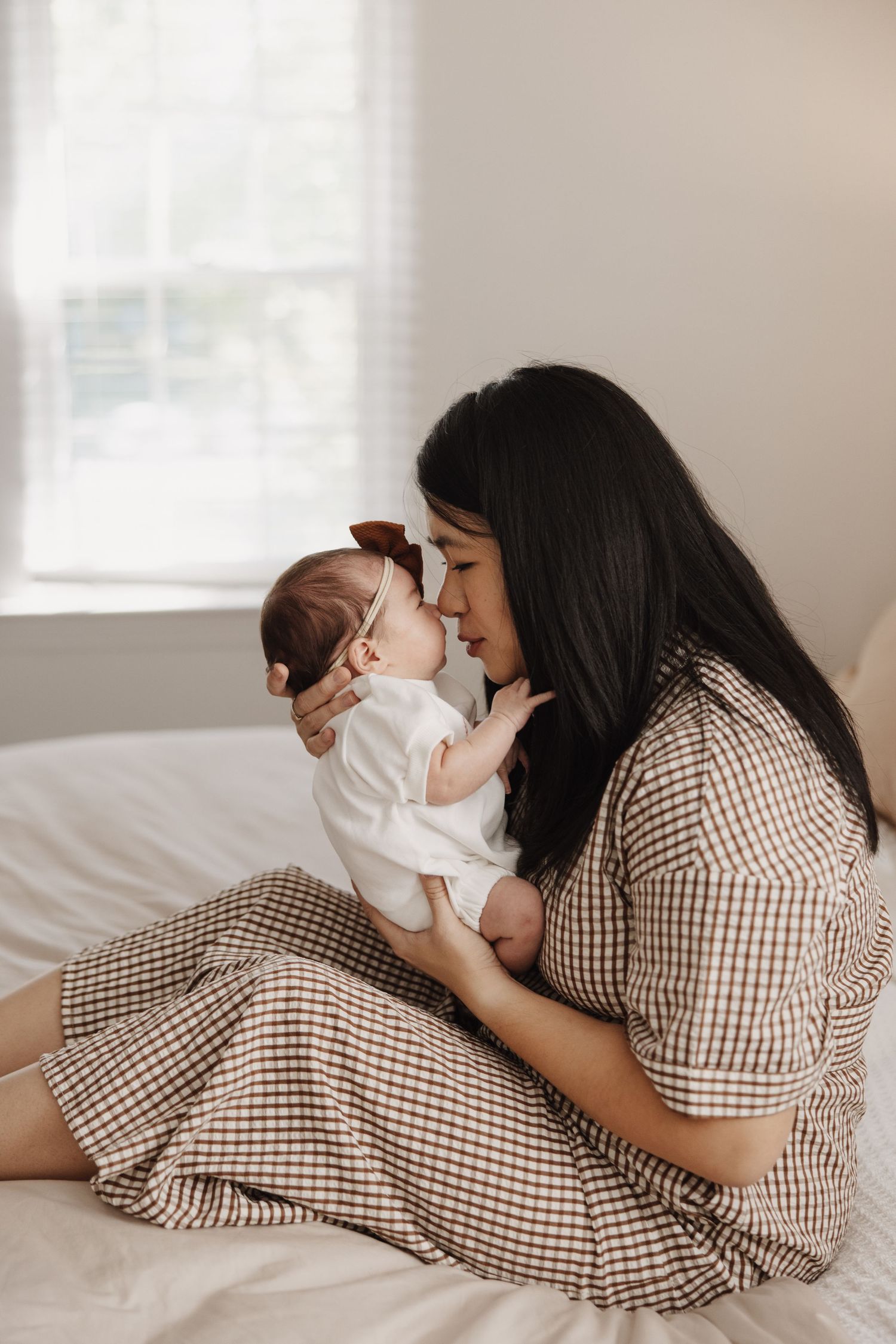 Asian mother and daughter newborn session in Cleveland, Ohio.