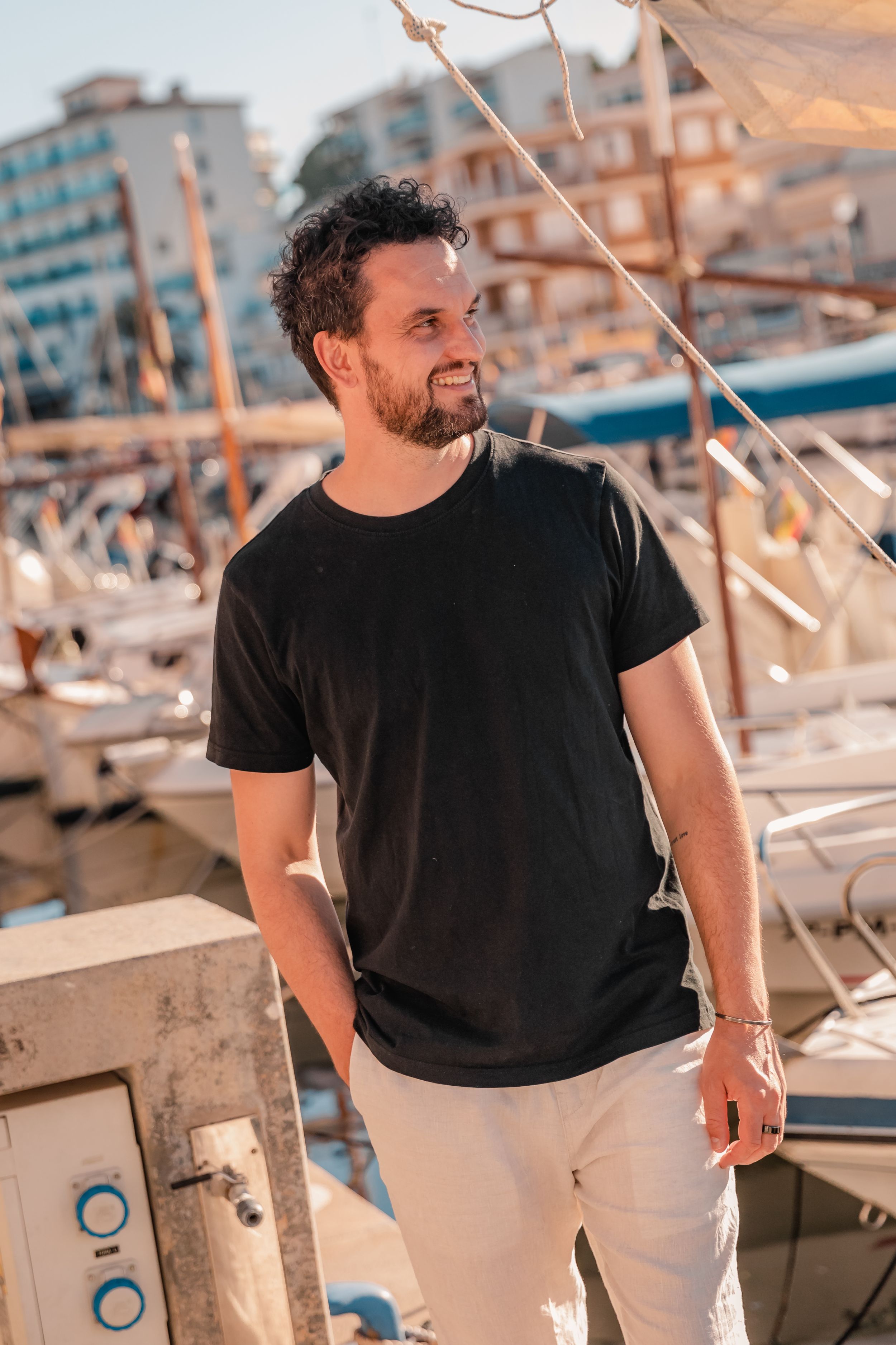 business coach branding photography shoot at marina Porto Cristo Mallorca