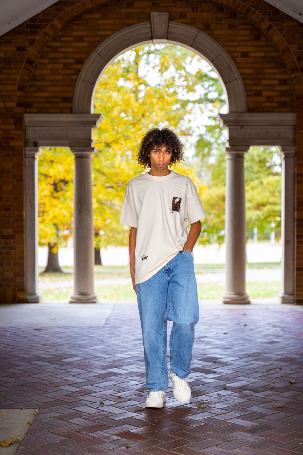 Model poses for photo