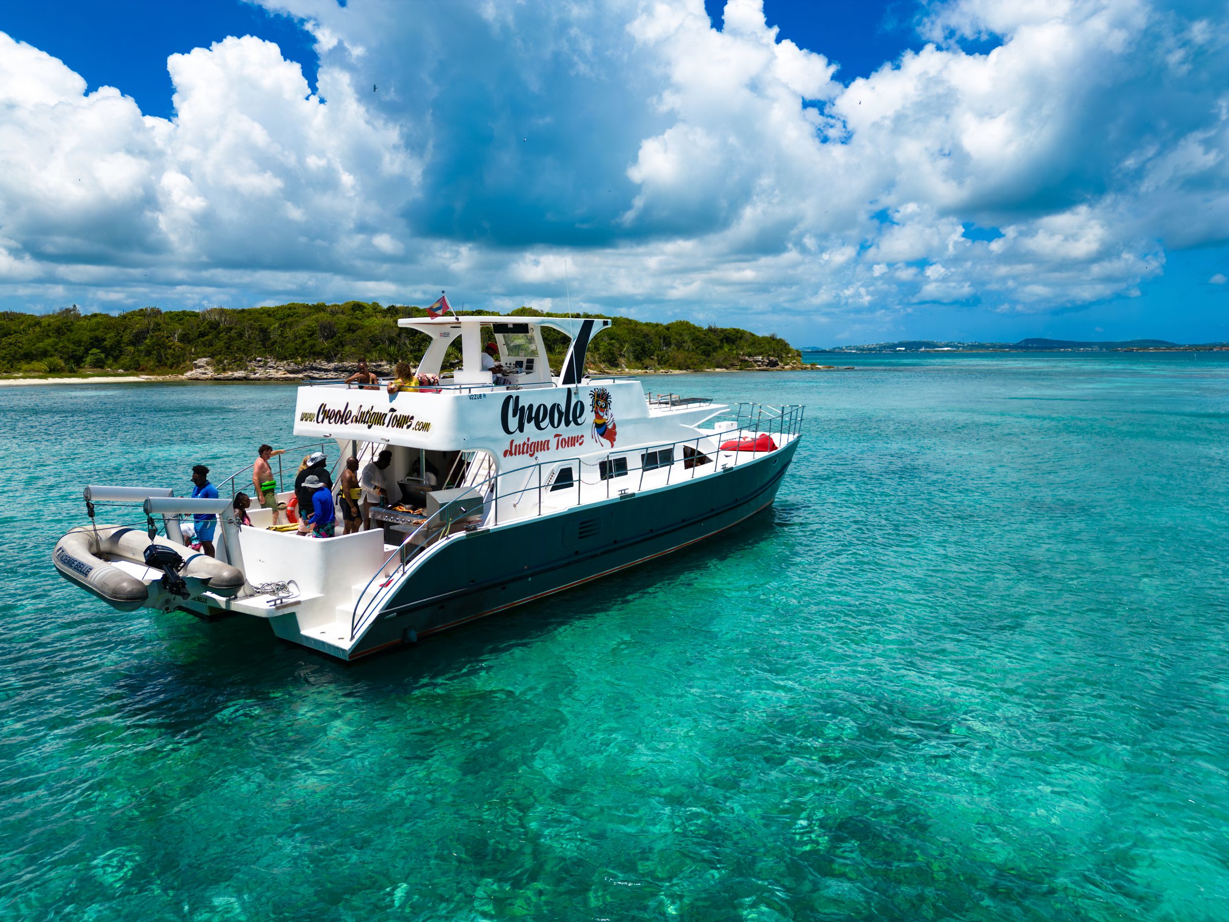 Aerial view of luxury yacht in turquoise Caribbean waters — travel and lifestyle photography by Timoy B Photography, Antigua.
