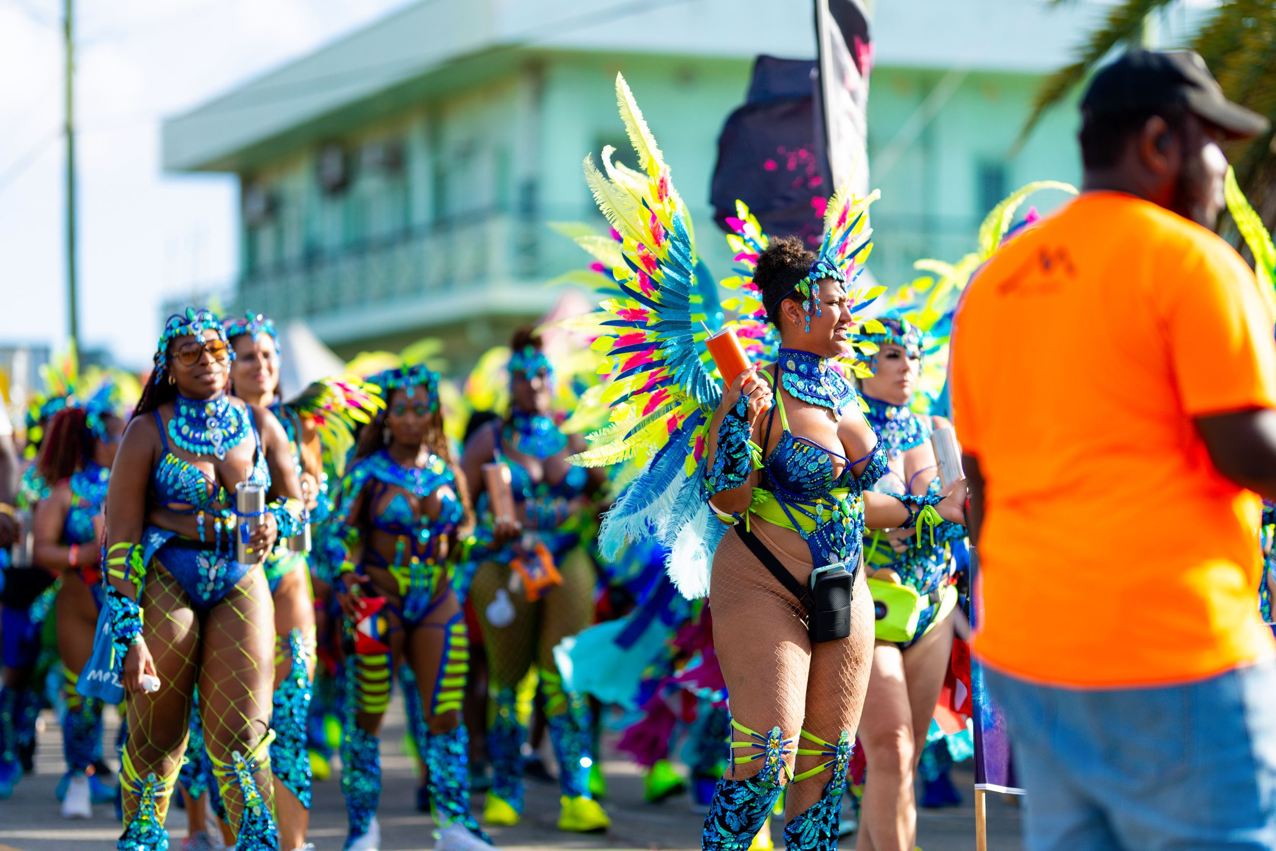Carnival street parade group — cultural event capture by Timoy B Photography, Antigua.
