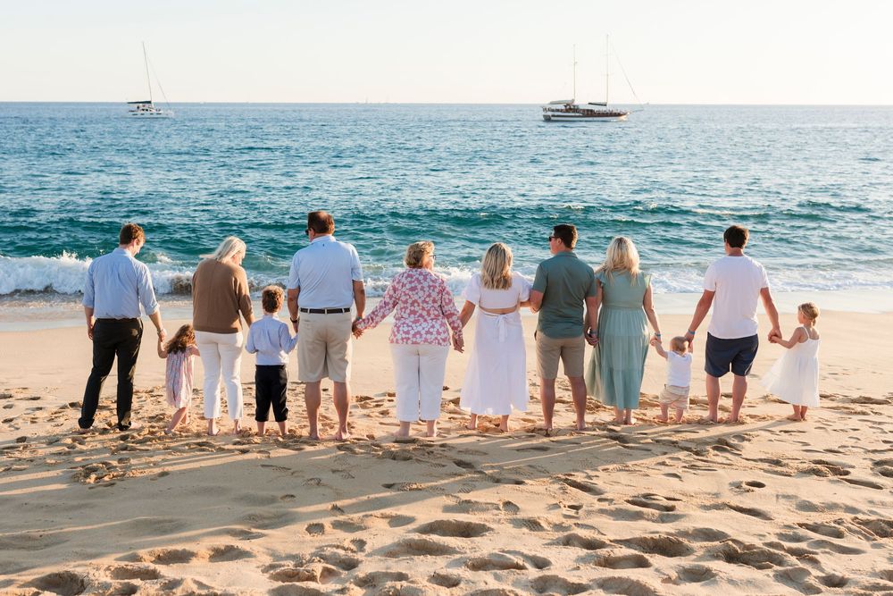 Family playing together during vacation session