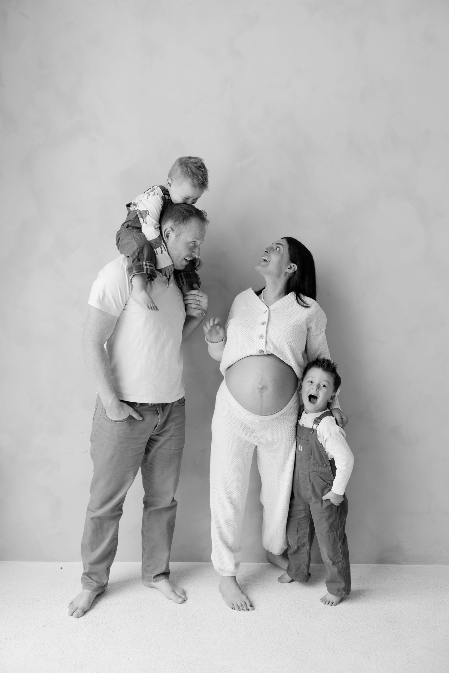 Candid maternity and family photos at Preto Loft in Mint Room Studios, Toronto