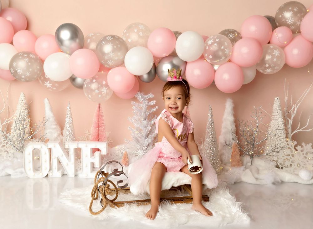 NH Milestone Photographer Cake Smash New Hampshire winter onederland