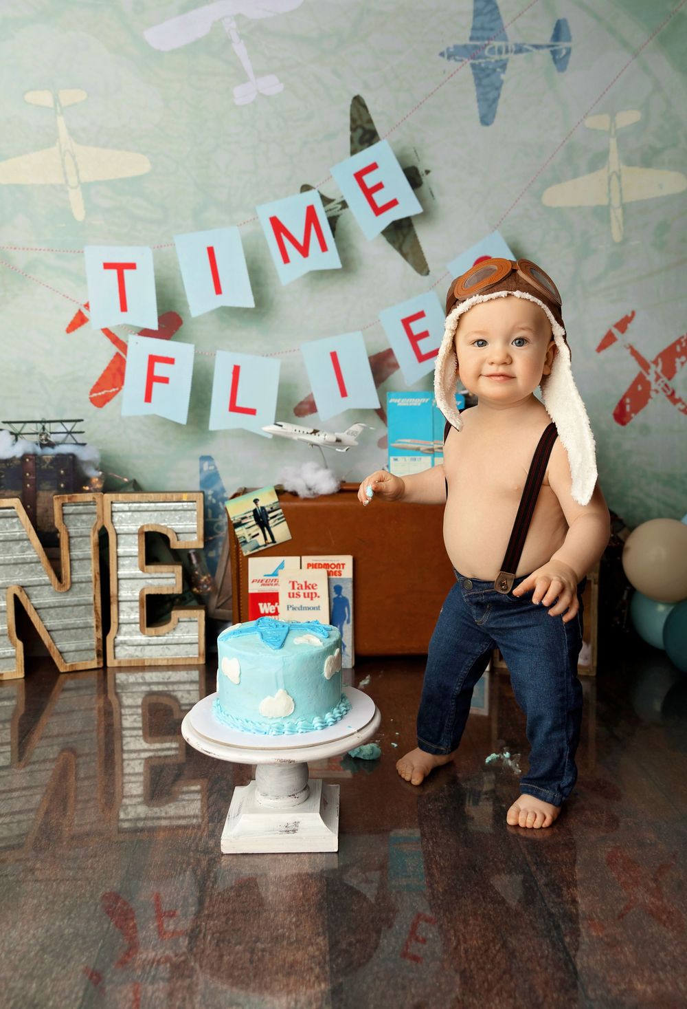 NH Milestone Photographer Cake Smash New Hampshire time flies one year old