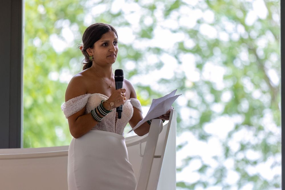 Bride giving speech in Bristol