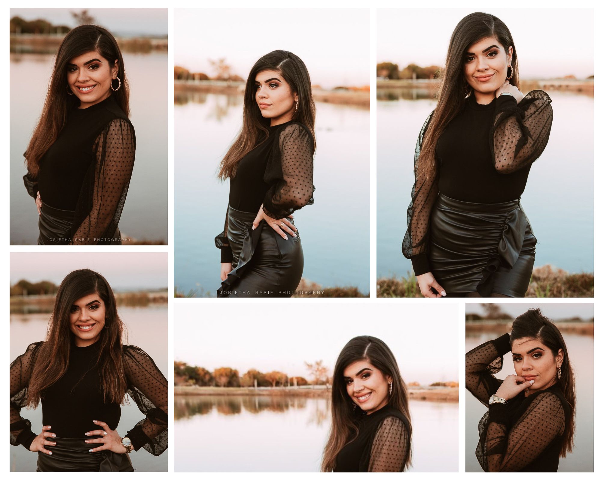 Woman in a black dress beside the water during an empowering personal story photoshoot in nature near Utrecht.