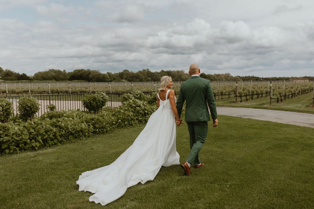 Outdoor Vineyard wedding portraits in Long Island, New York