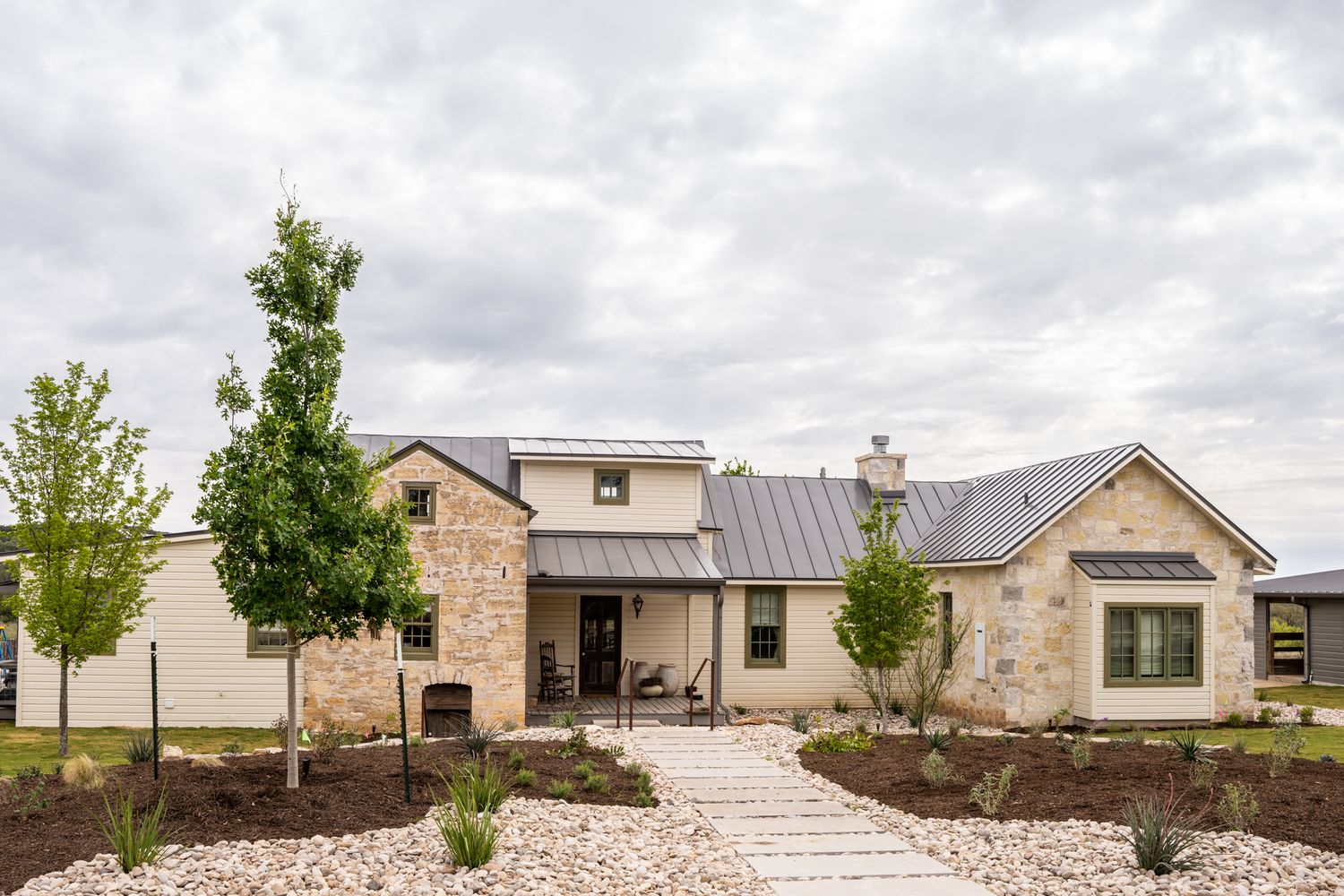 Custom home exterior built by Fusion Master Builders in Fredericksburg, TX