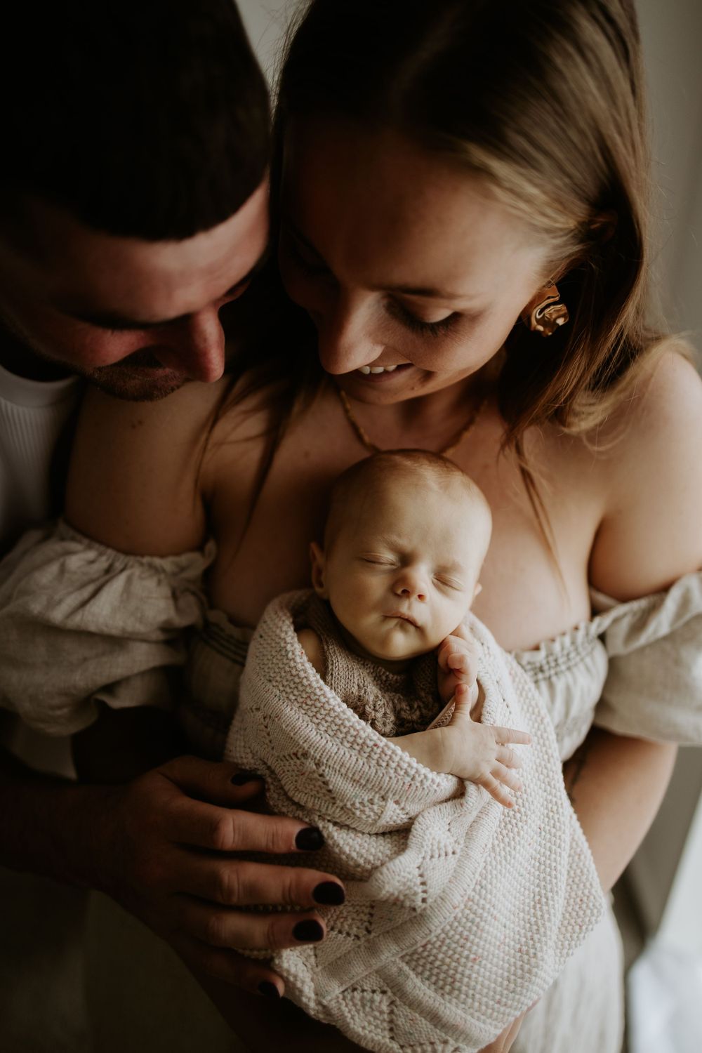 In home newborn photography session