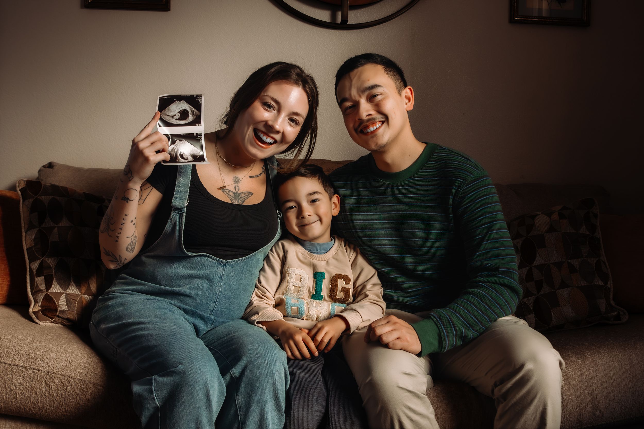 in-home maternity announcement photos in Santa Barbara County
