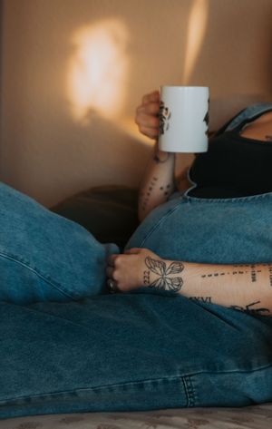 in-home maternity announcement photos in Santa Barbara County