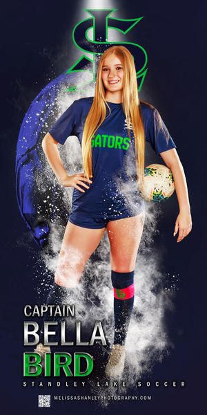 Action sports photo composite showing an athlete in a navy blue uniform emerging from dramatic white smoke effects.
