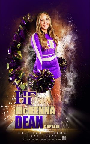 Dynamic sports banner with purple and gold colors featuring explosive confetti effects and dramatic lighting.