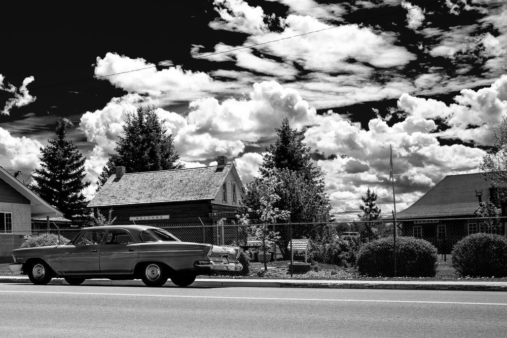 1962 Chrysler Windsor in front of Innisfail Historical Museum.