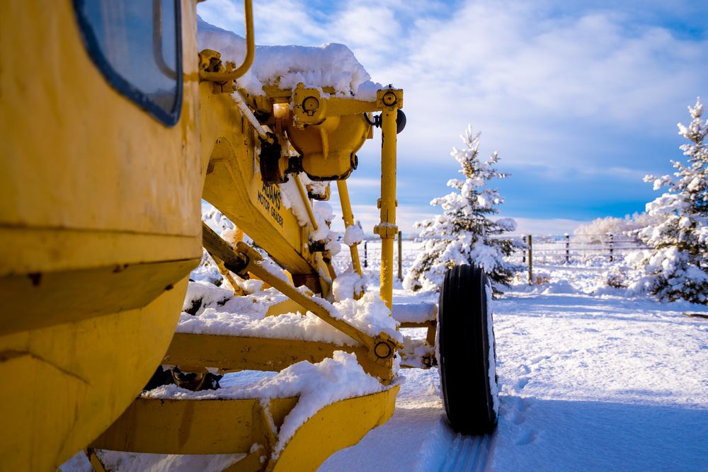 1950's Adams Grader in winter
