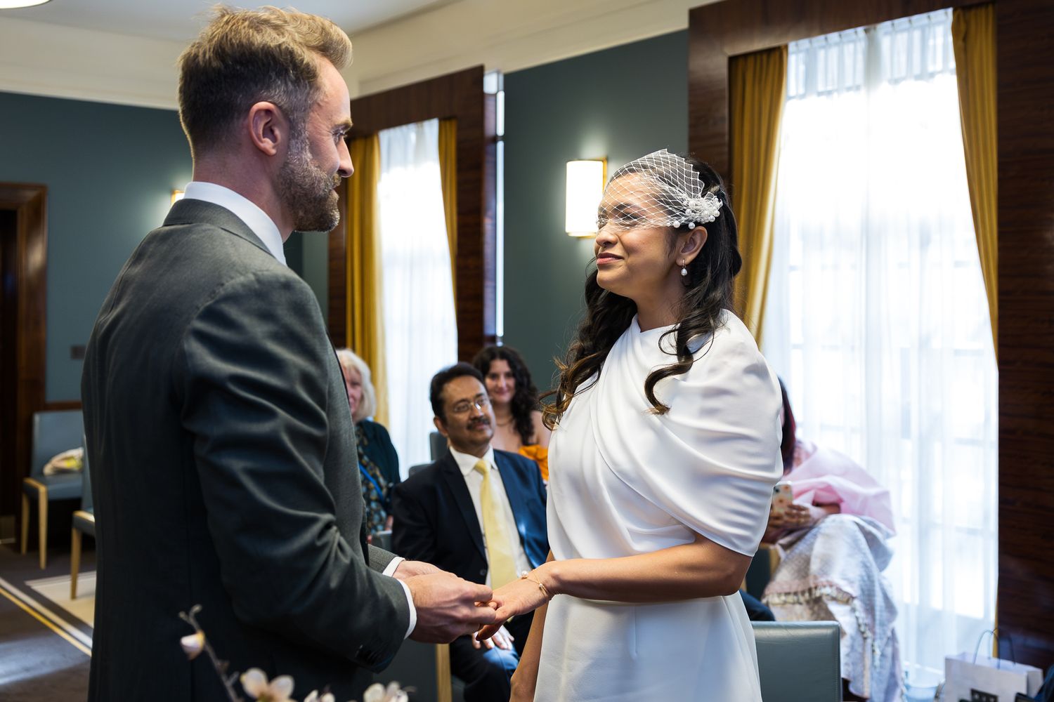 intimate wedding at hackney town hall