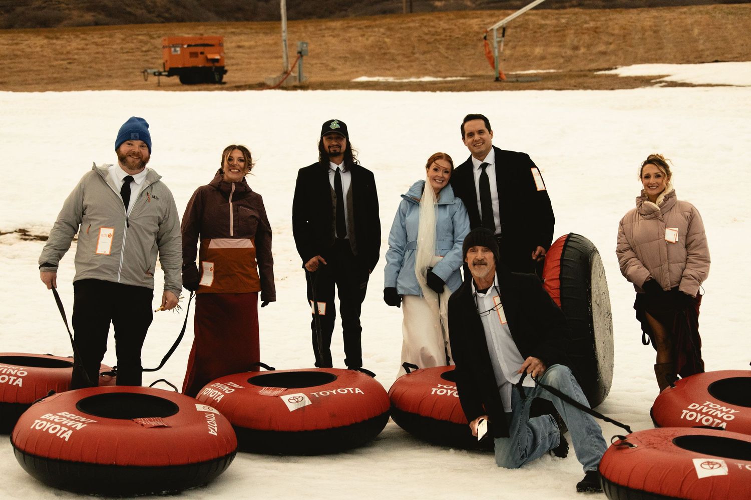 Snow Tubing/ sledding after micro wedding