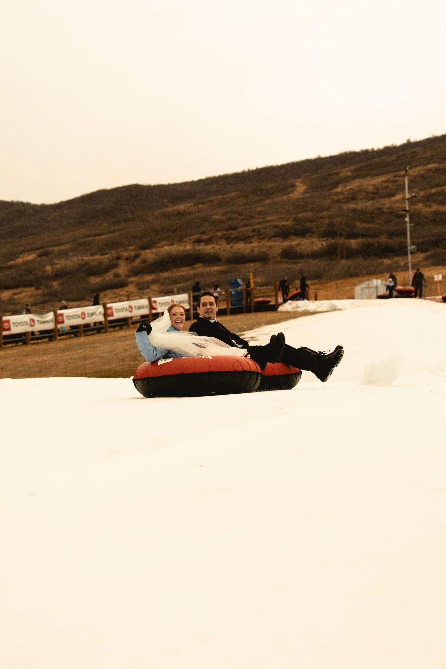 Tubing after tying the knott