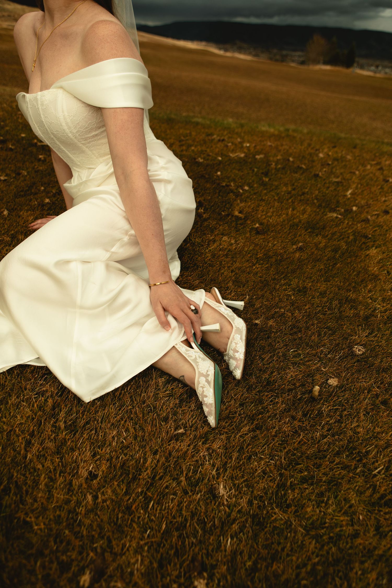 Shoe detail photo at micro wedding