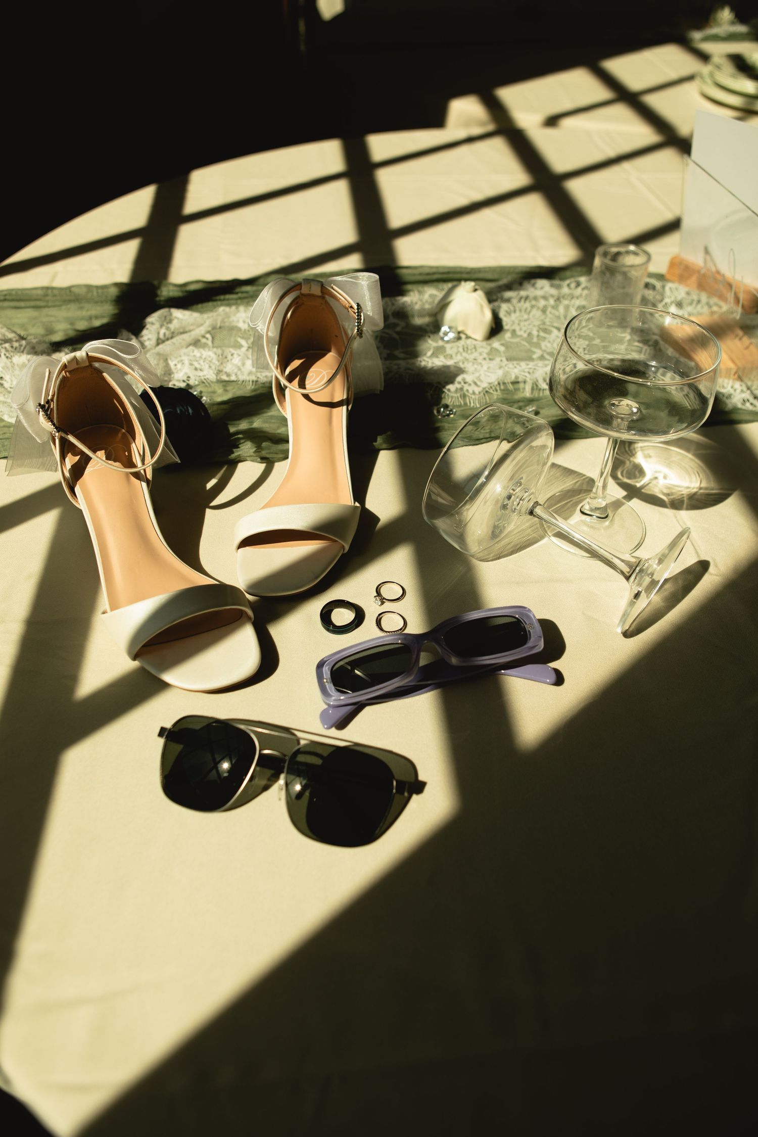 Elegant detail photo with stunning shadows from large window