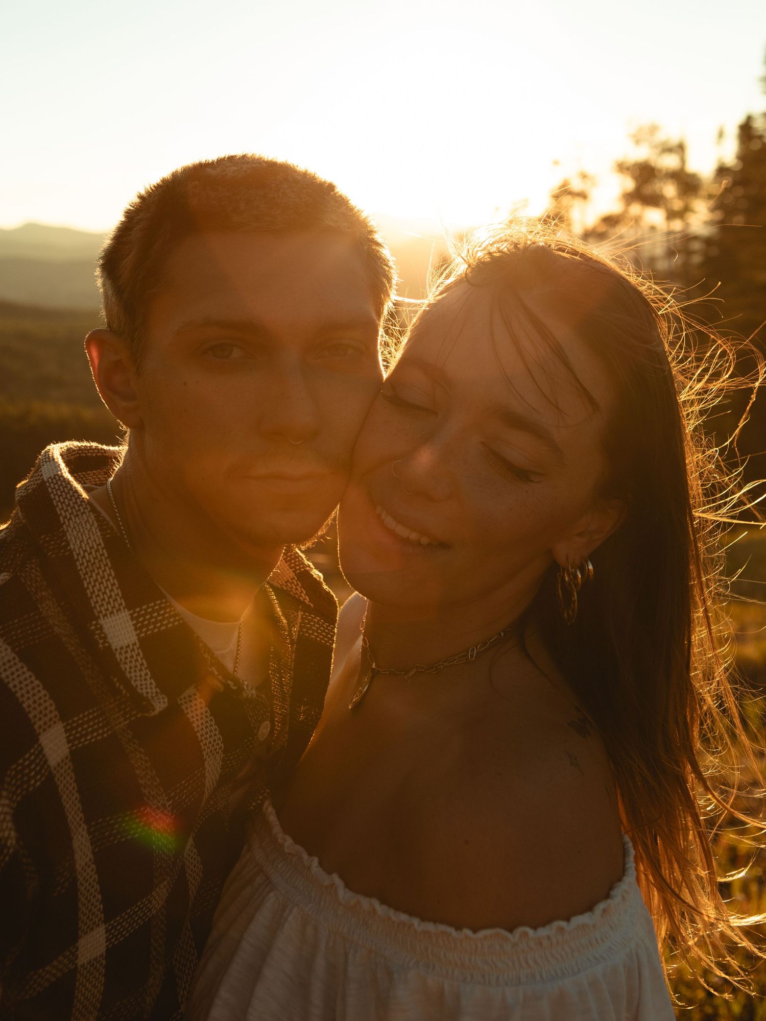 Ethereal couples photo at sunset