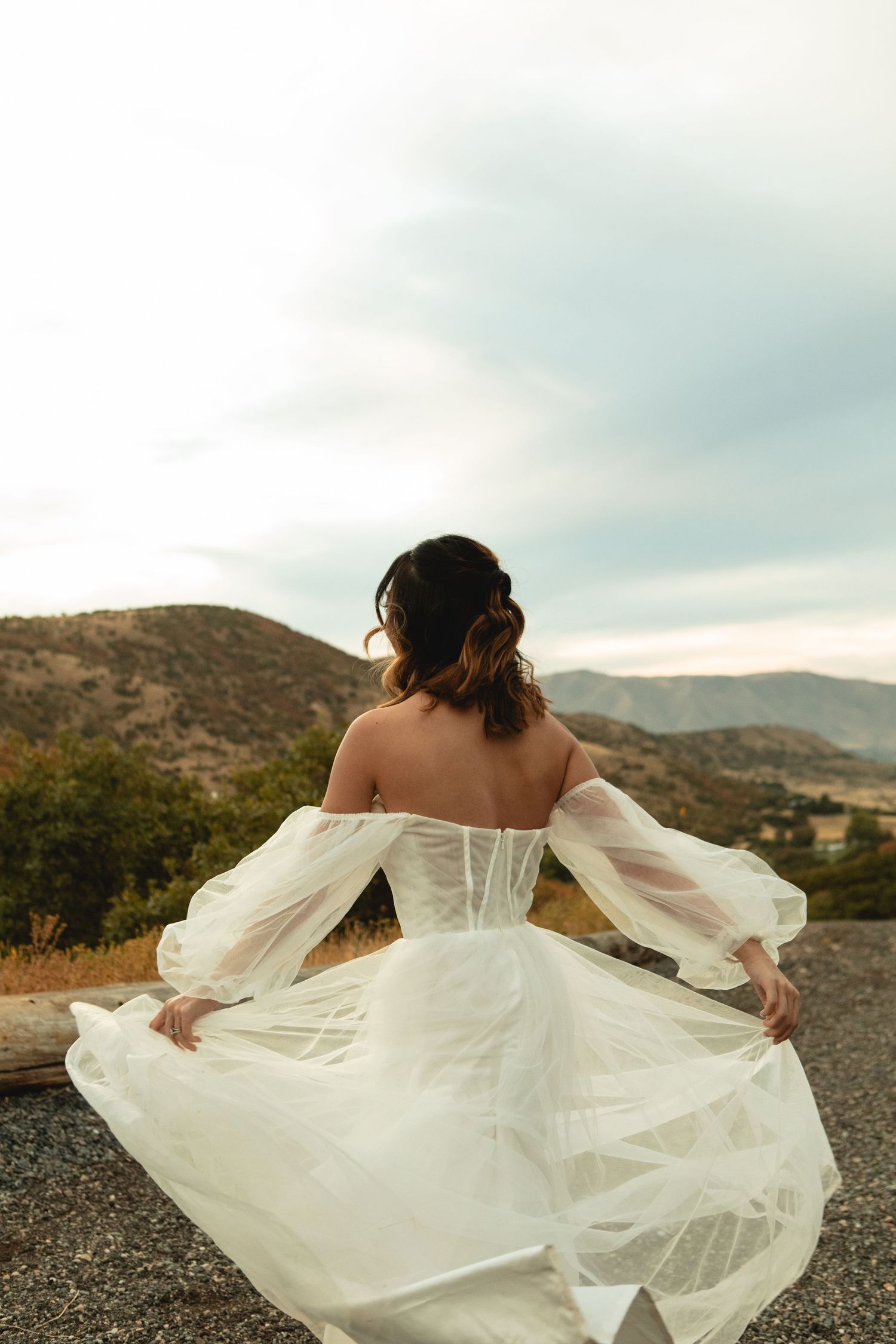 Bride spinning around