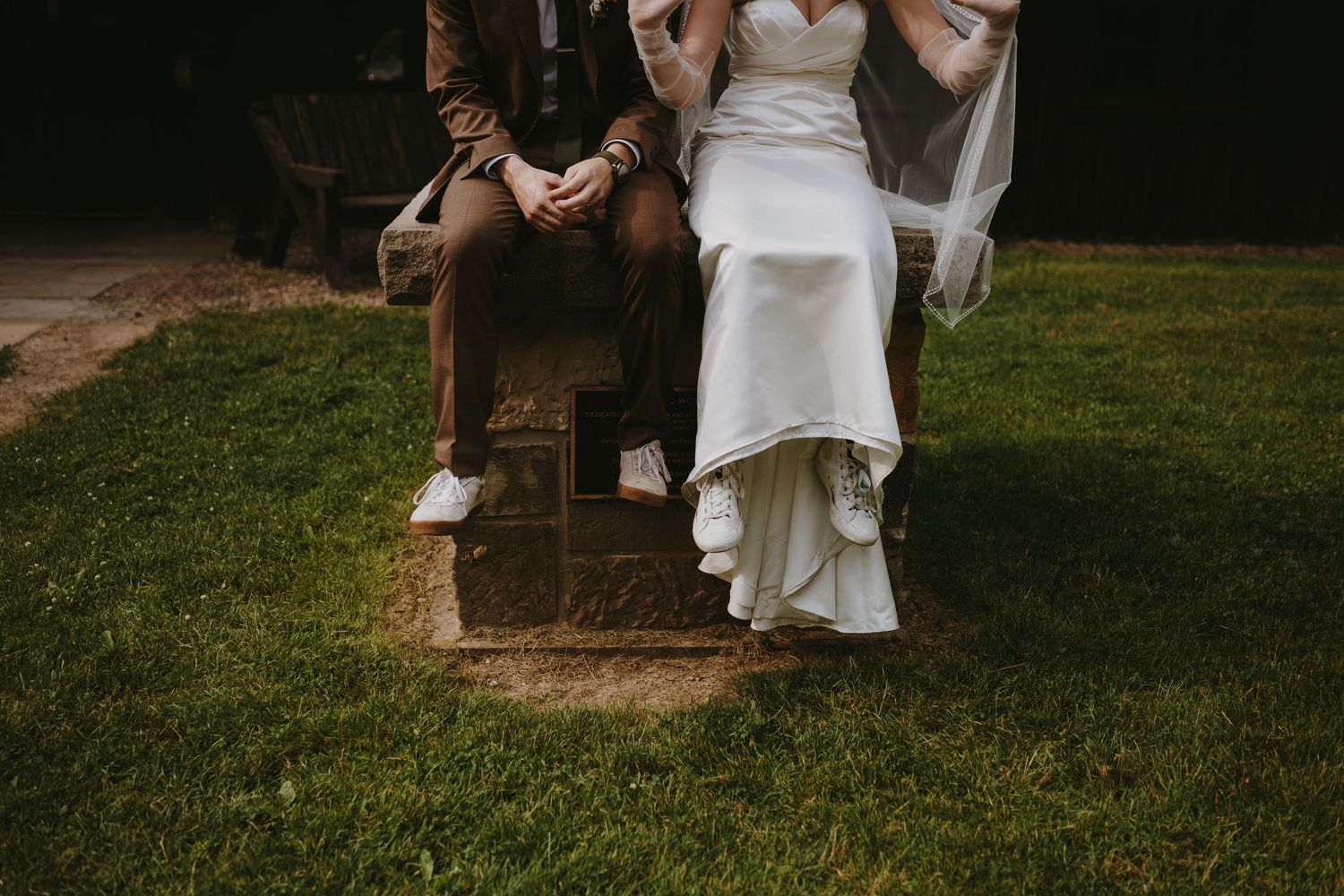 A Cuyahoga Valley Wedding where Danny and Liz were resting in between photos.