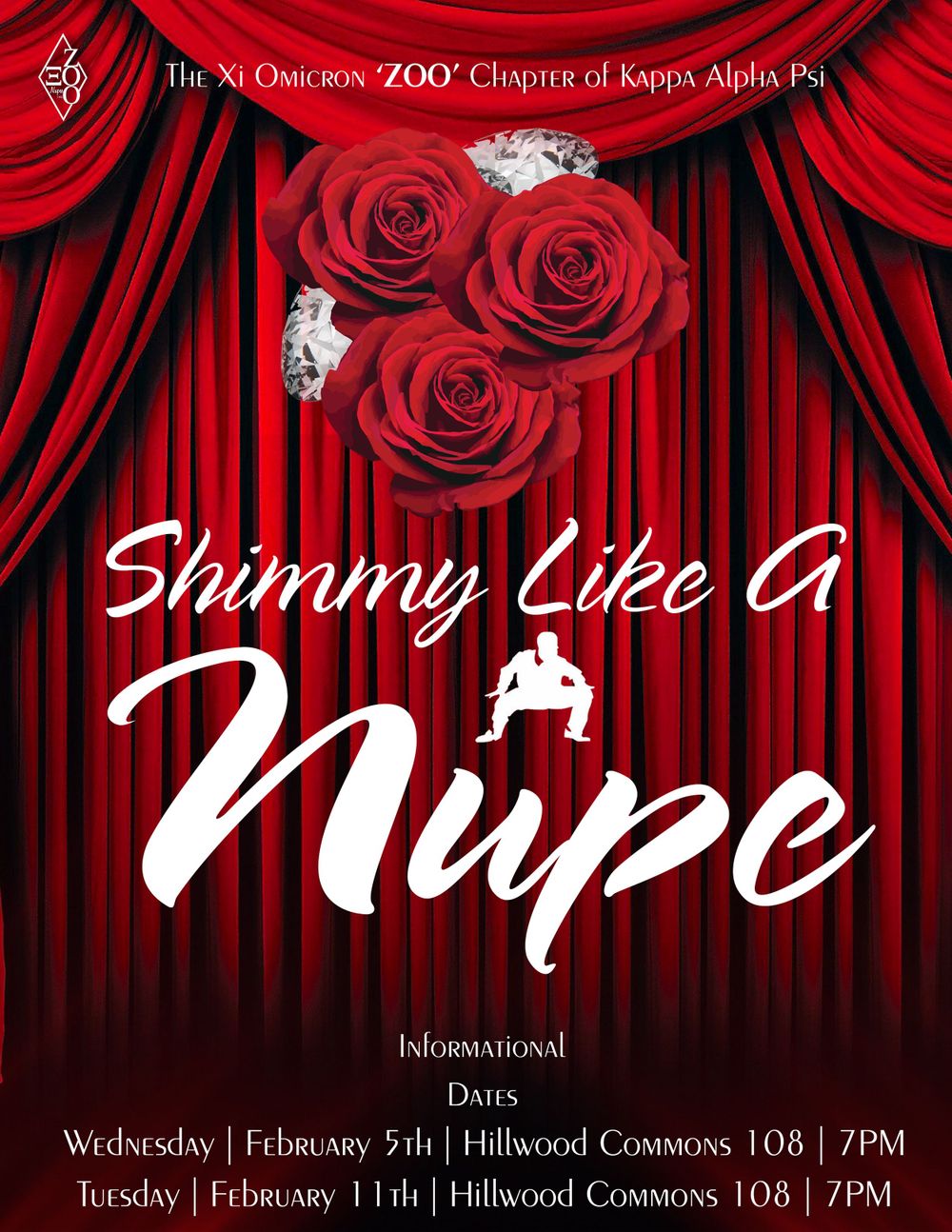 Event Flyer for Kappa Alpha Psi, Fraternity Incorporated - Xi Omicron Shimmy Like A Nupe 'SLAN'
