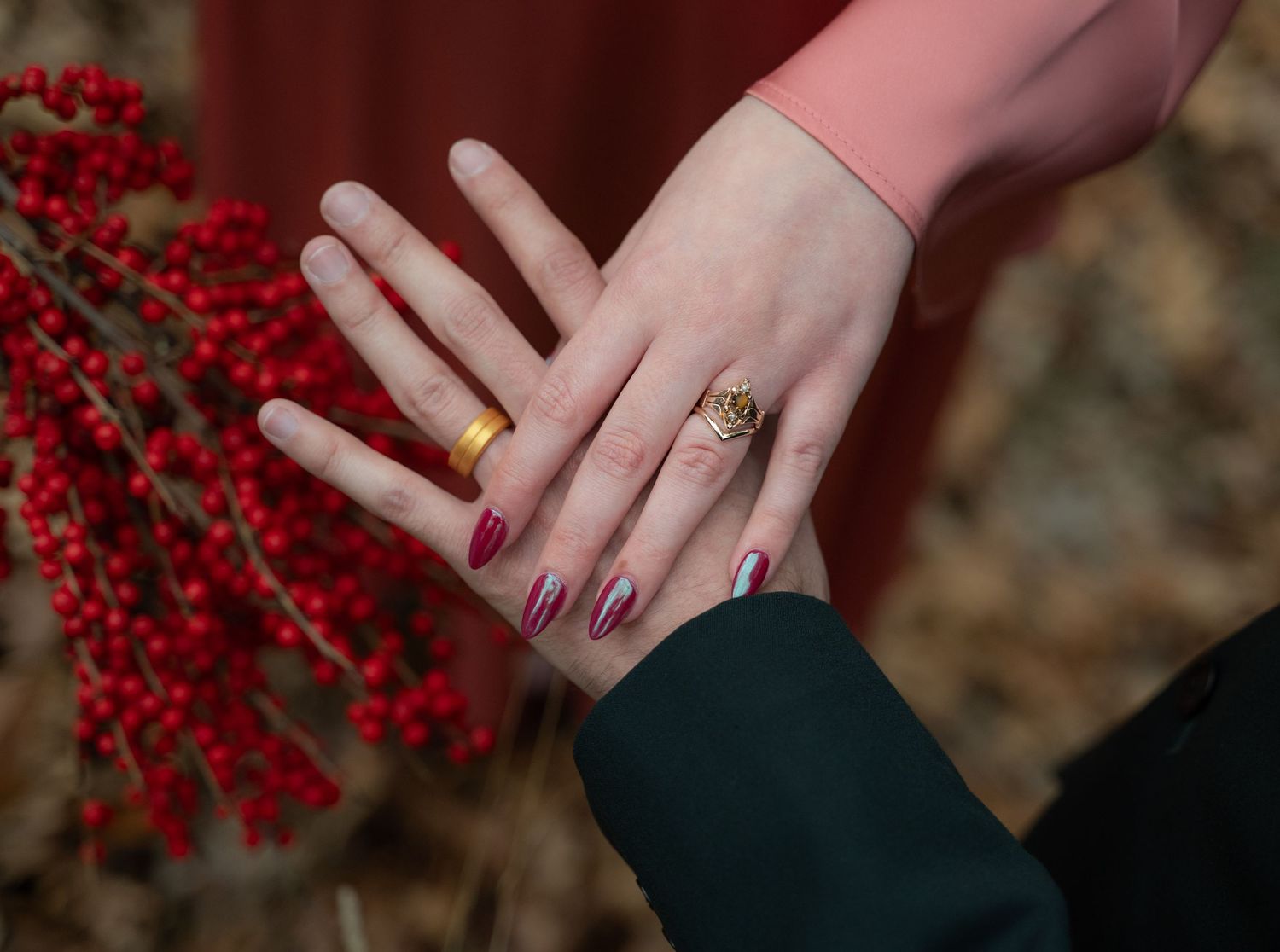 Wedding rings detail photo