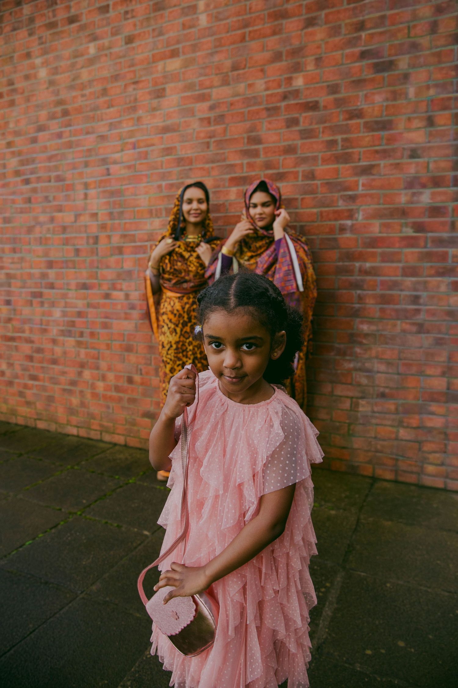 Portrait - Sudanese/Welsh Models wearing Toub in NORTH WALES, designed by HIMA RAHAMA. Photoshoot and Jewellery by KUKU Jewellery.