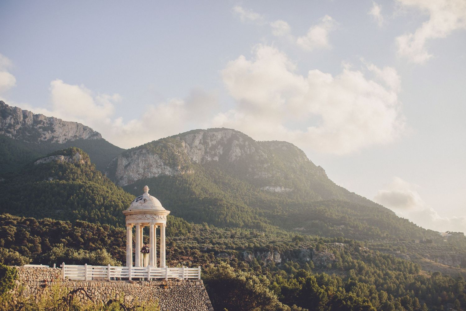 Son Marroig marble temple overlooking the Tramuntana mountains in Mallorca