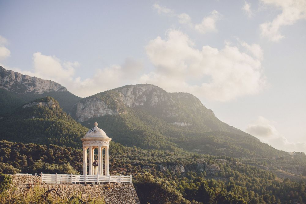 Son Marroig marble temple overlooking the Tramuntana mountains in Mallorca