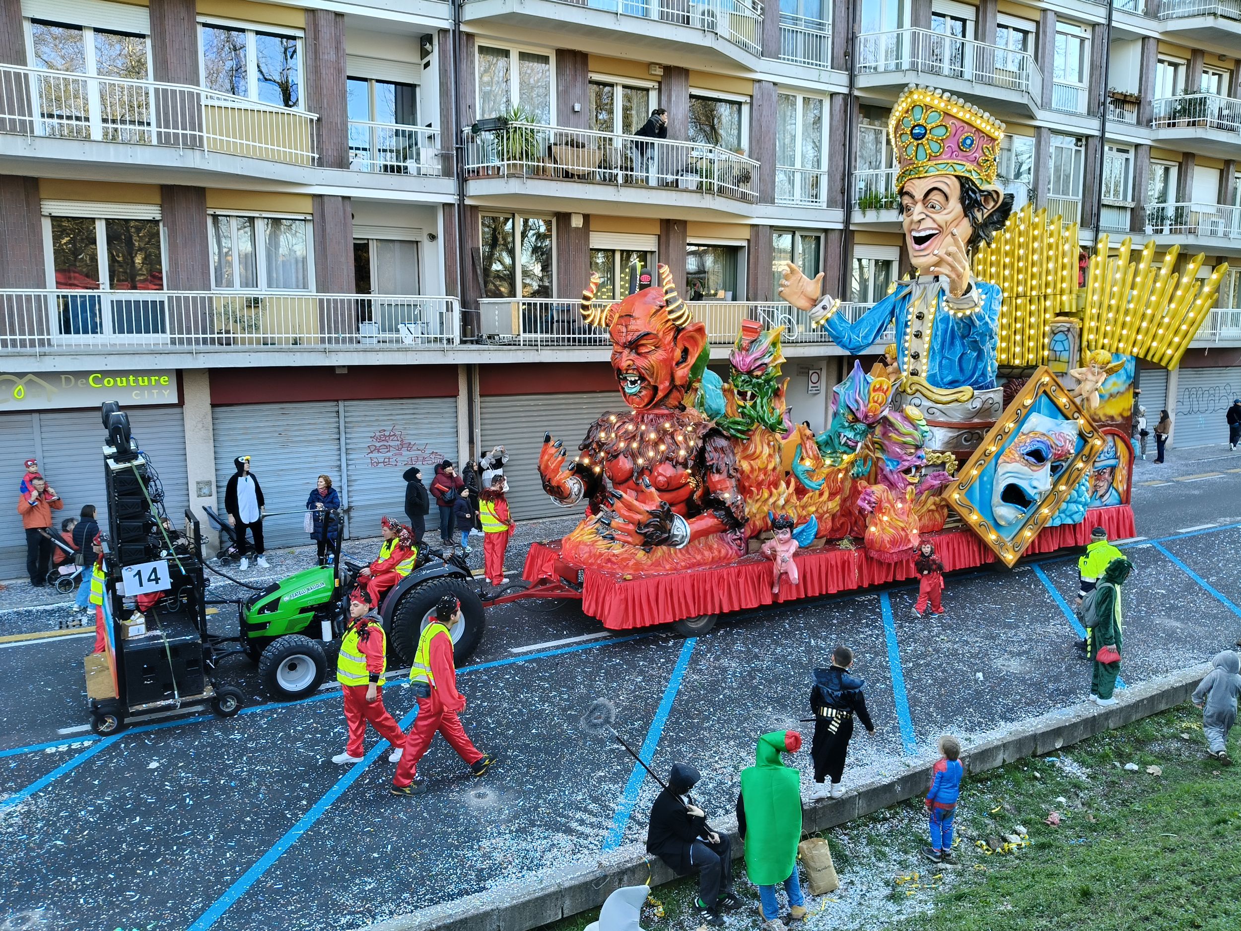 Treviso Carnival Parade 2026. The Friends of Merlengo with the show “Blissfully Damned”.