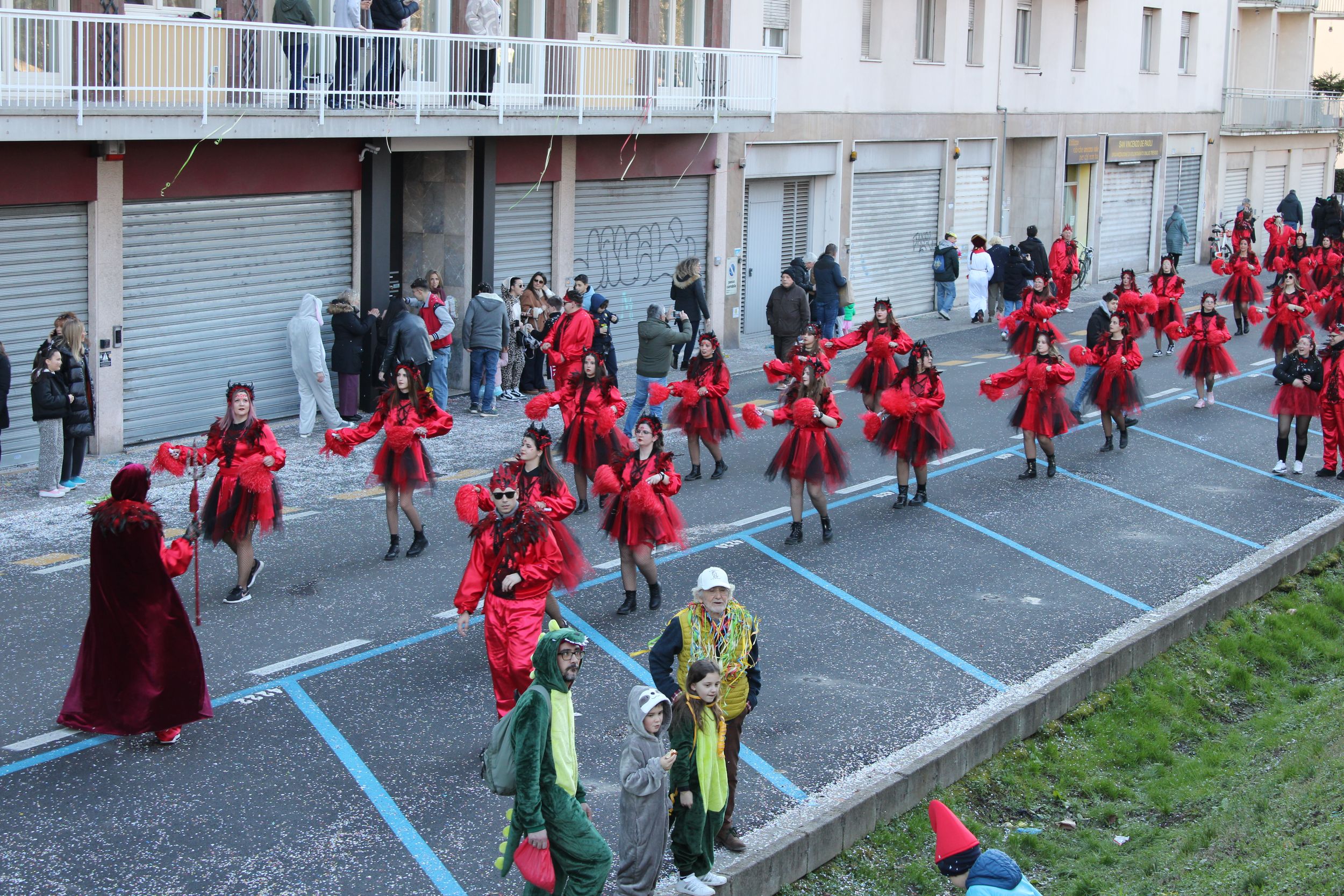 Treviso Carnival Parade 2026. The Friends of Merlengo with the show “Blissfully Damned”.