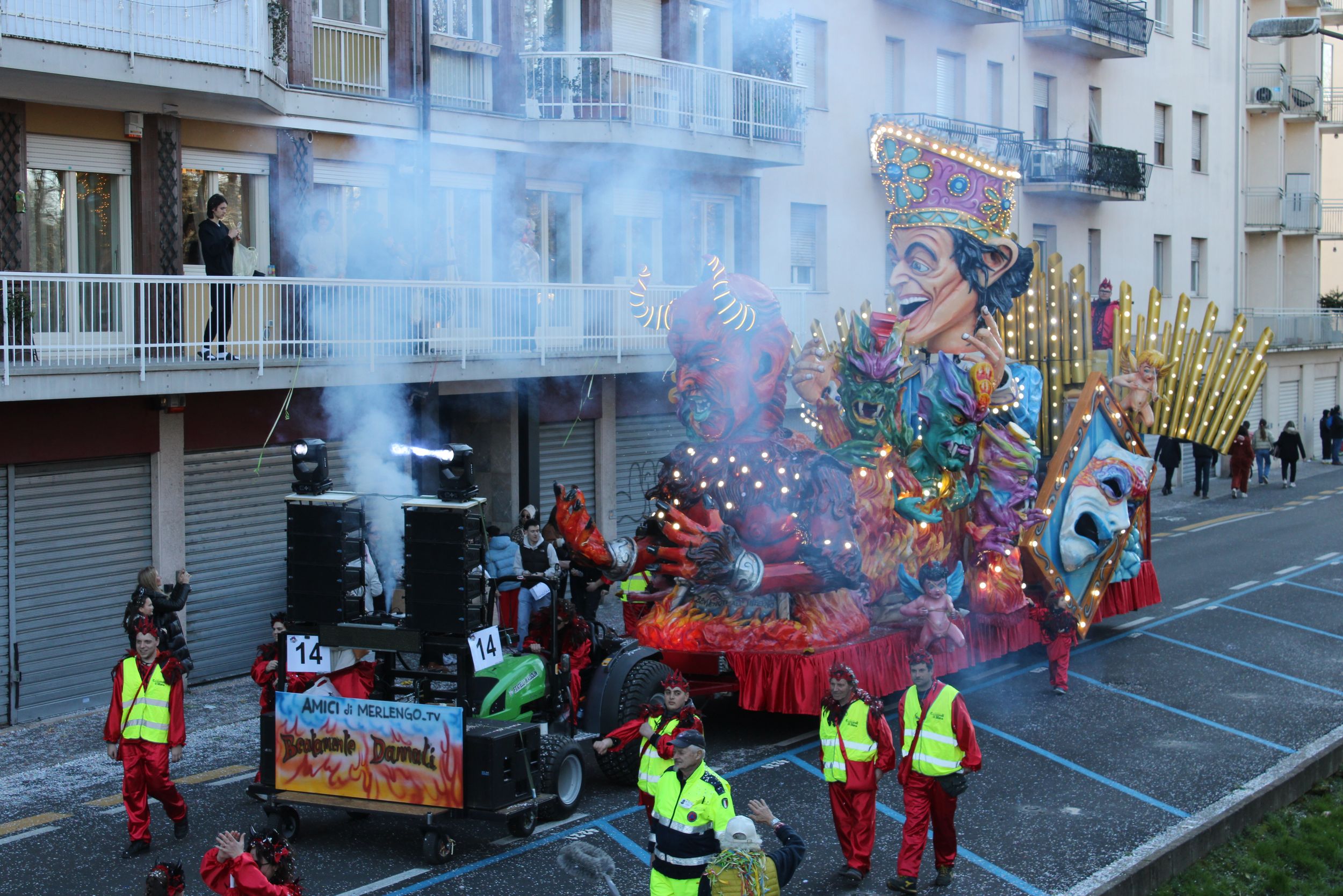 Treviso Carnival Parade 2026. The Friends of Merlengo with the show “Blissfully Damned”.