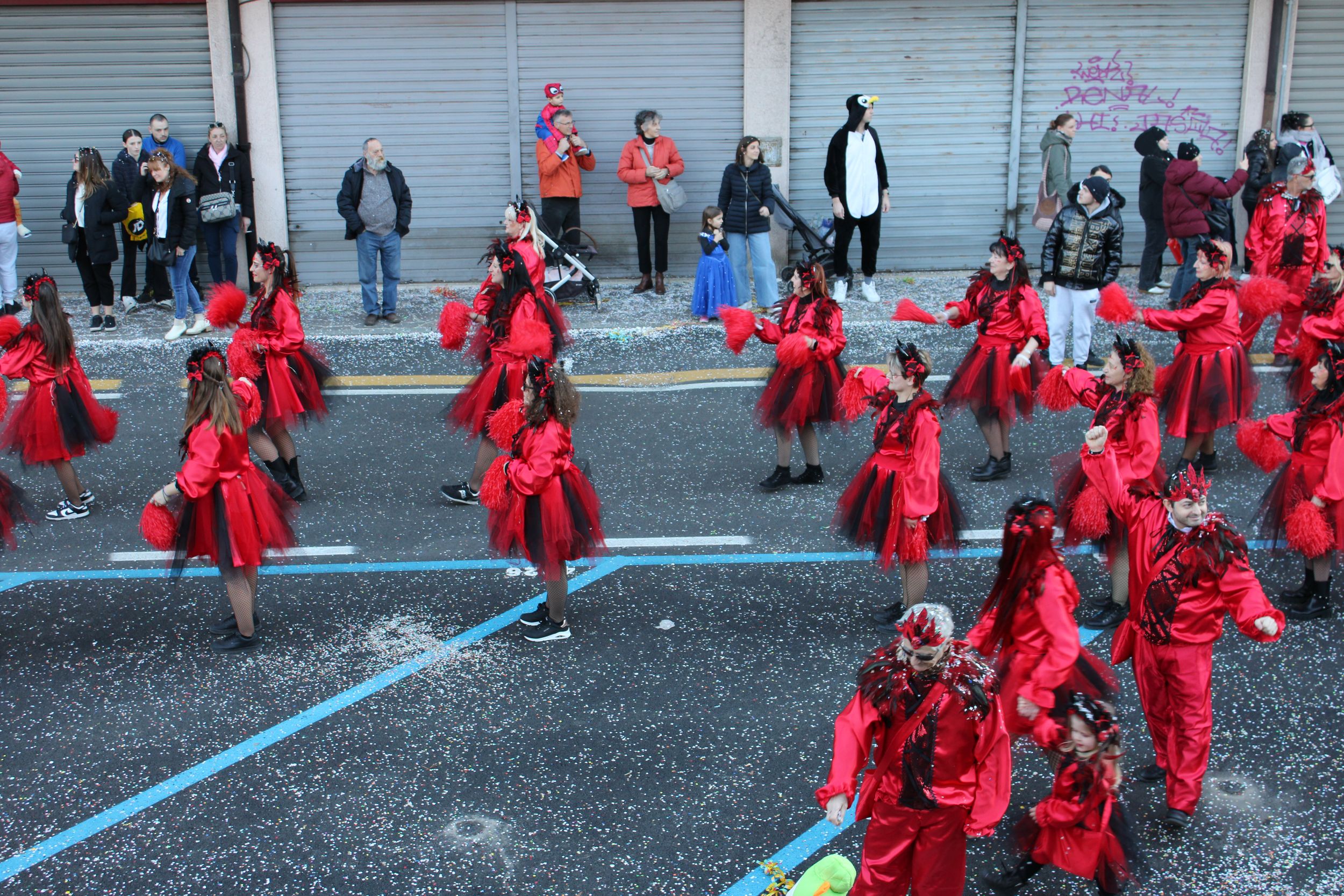 Treviso Carnival Parade 2026. The Friends of Merlengo with the show “Blissfully Damned”.