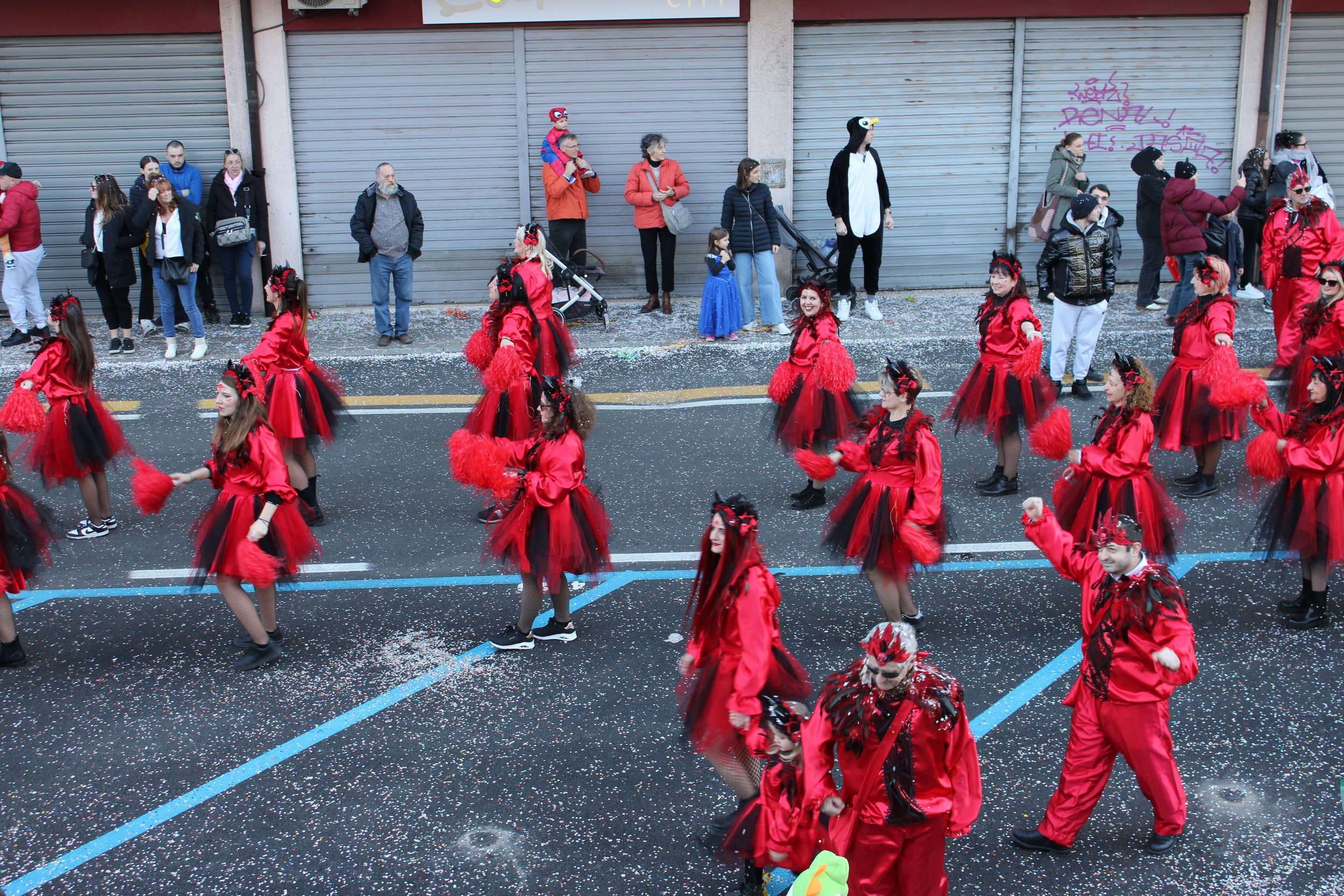 Treviso Carnival Parade 2026. The Friends of Merlengo with the show “Blissfully Damned”.