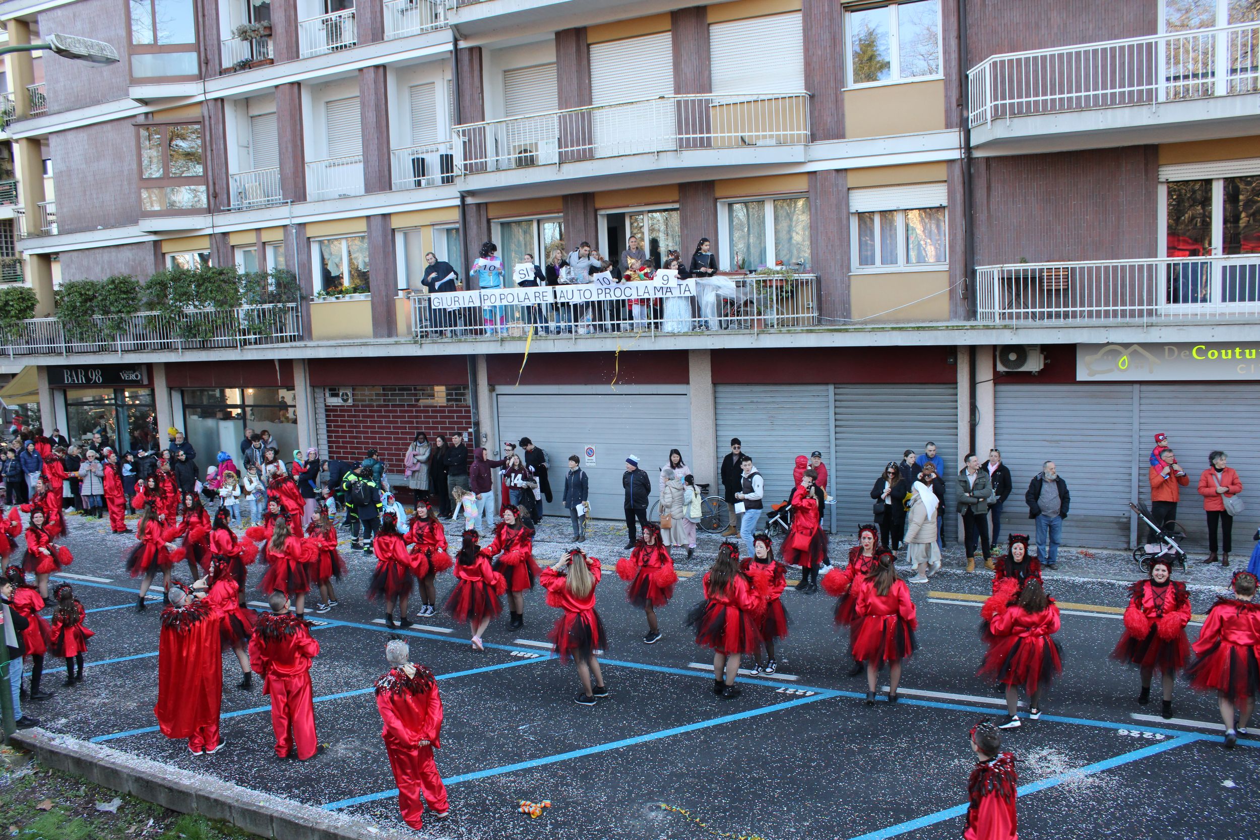 Treviso Carnival Parade 2026. The Friends of Merlengo with the show “Blissfully Damned”.