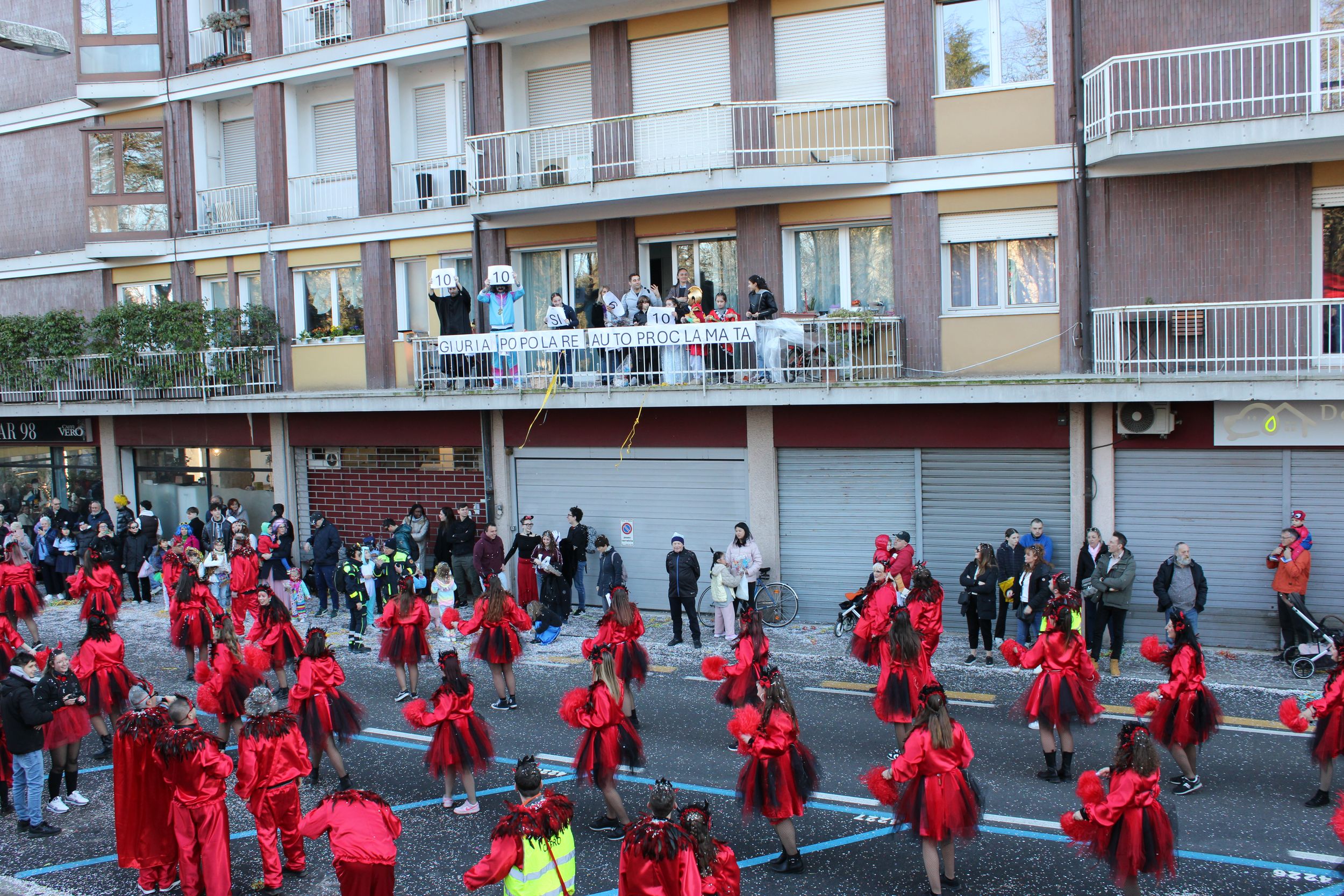 Treviso Carnival Parade 2026. The Friends of Merlengo with the show “Blissfully Damned”.