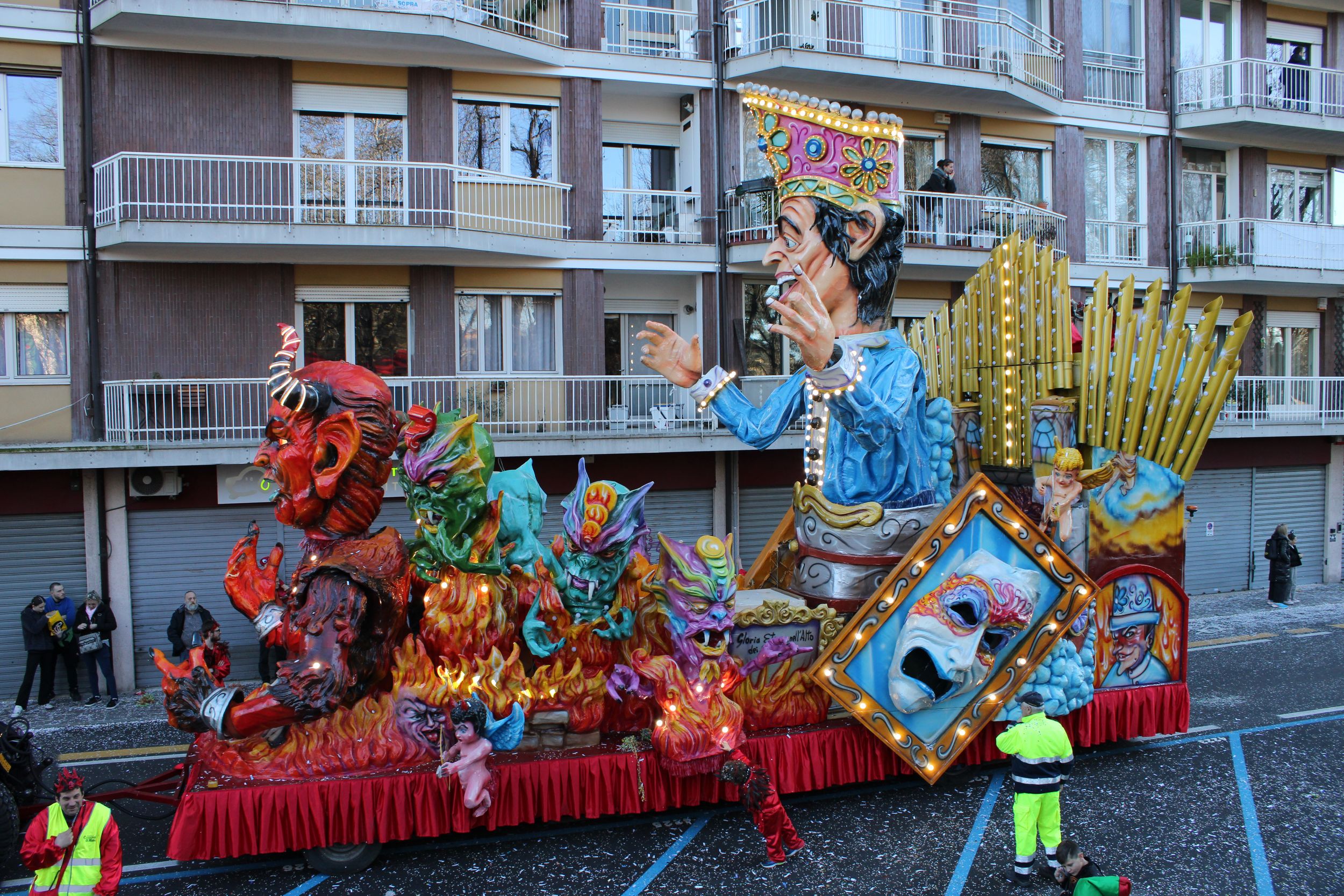 Treviso Carnival Parade 2026. The Friends of Merlengo with the show “Blissfully Damned”.