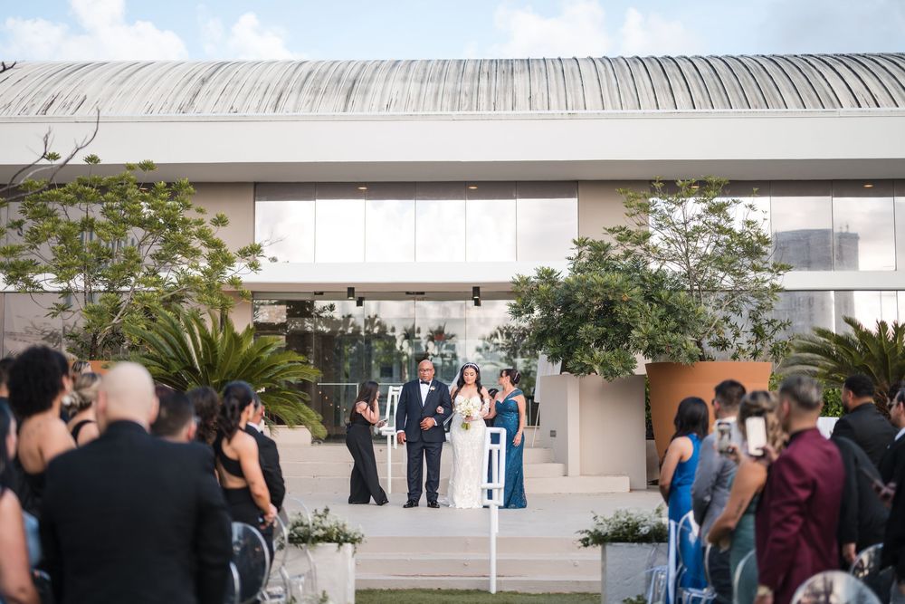 Ceremony seating and aisle setup for outdoor wedding in Puerto Rico